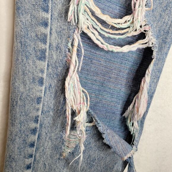 Hidden Denim with Multicolor Distressed Threads Size 26 - Picture 7 of 14